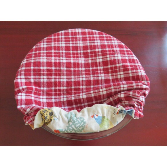 Kitchenaid Reversible Red Plaid and Chicken Mixer Bowl Cover - Picture 3 of 6